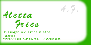 aletta frics business card